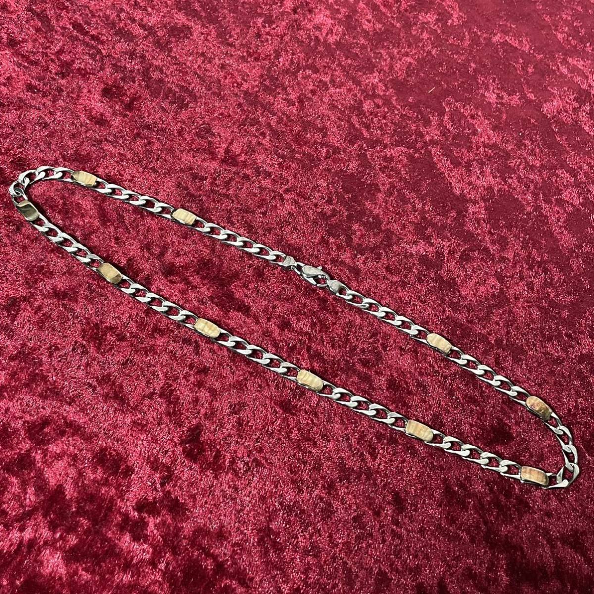 希少 SV925×K18 コンビ Tiffany ティファニー 喜平チェーン ネックレス