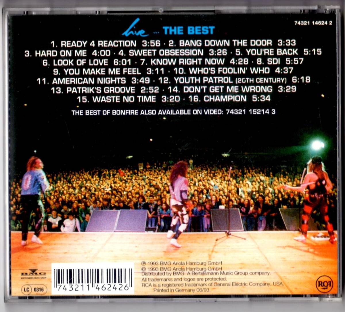Used CD 輸入盤 ボンファイア Bonfire『ライブ　ザ・ベスト』 - Live...The Best(1993年)全16曲