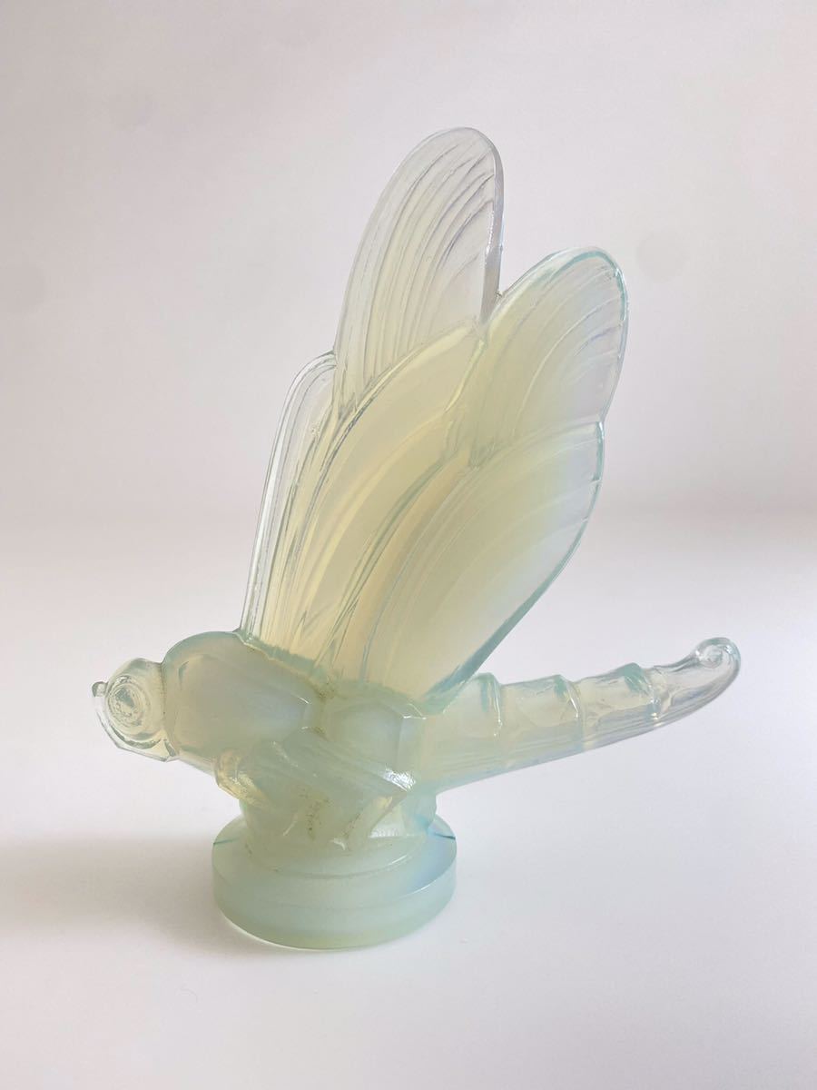 1930 opelescent glass, Dragonfly Art Deco sabino france トンボのマスコット サビノ作 アールデコ 乳白ガラス1930年代 フランス製