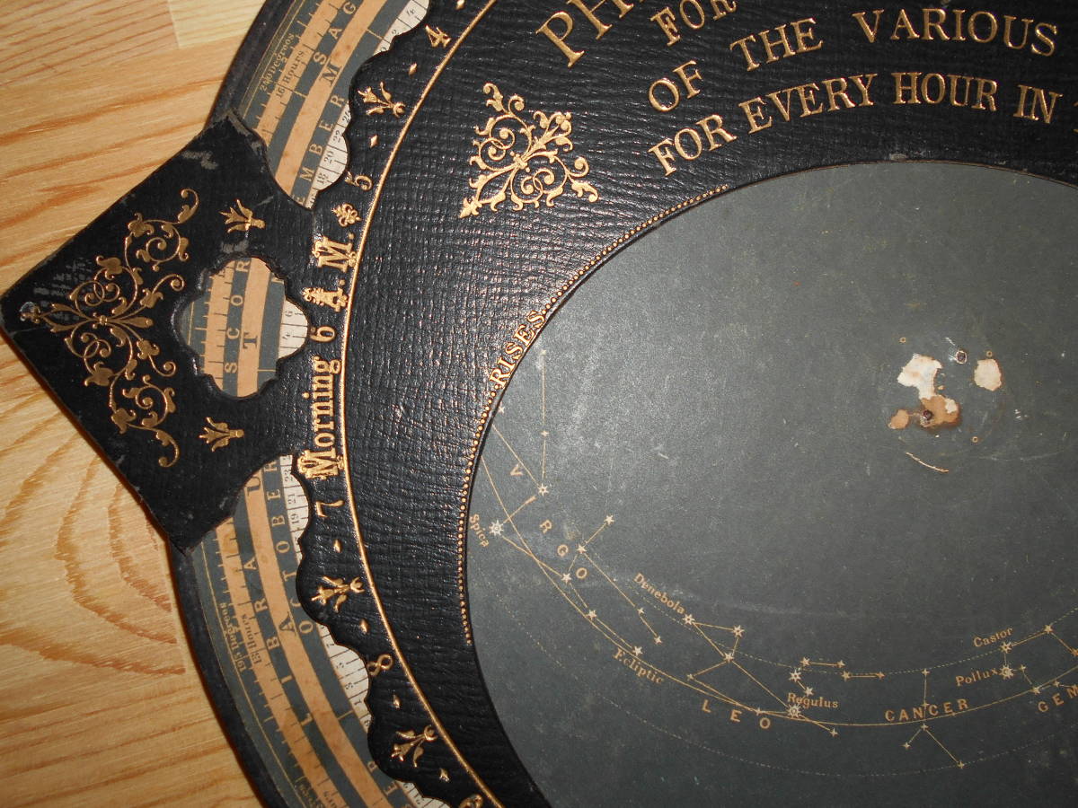 アンティーク1891年頃『フィリップス太陽月惑星早見盤』天球図、天文、星図、星座早見盤ドイツ製 Star map, Planisphere, Celestial atlas - 天文、宇宙 アンティーク1891年頃『フィリップス太陽月惑星早見盤』天球図、天文、星図、星座早見盤ドイツ製 Star map, Planisphere, Celestial atlas - 天文、宇宙