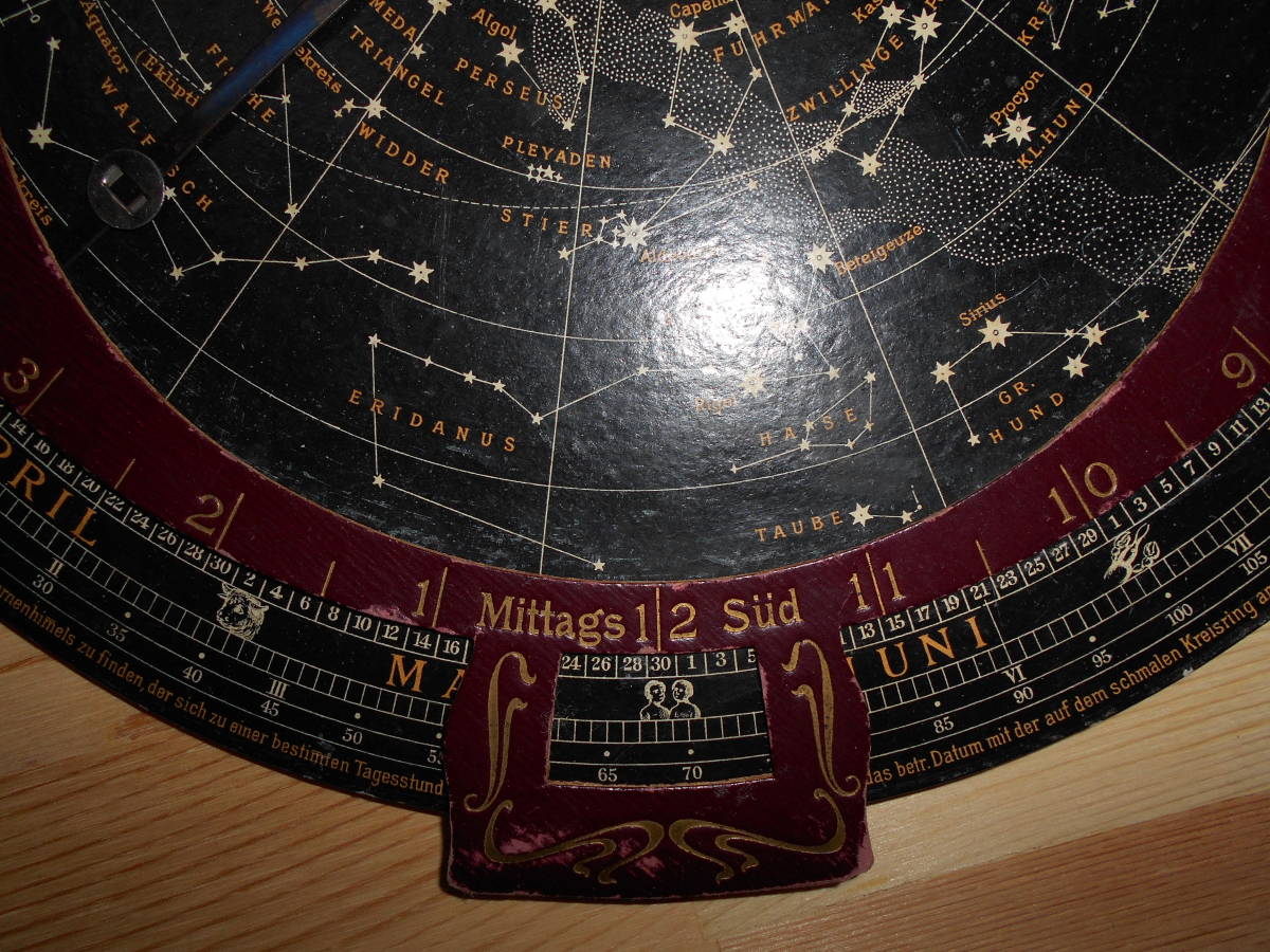 アンティーク、天球図、天文、星座早見盤、、星図、星座図絵1910年『ドイツ星座早見盤解説書付』Star map, Planisphere, Celestial atlas_画像5