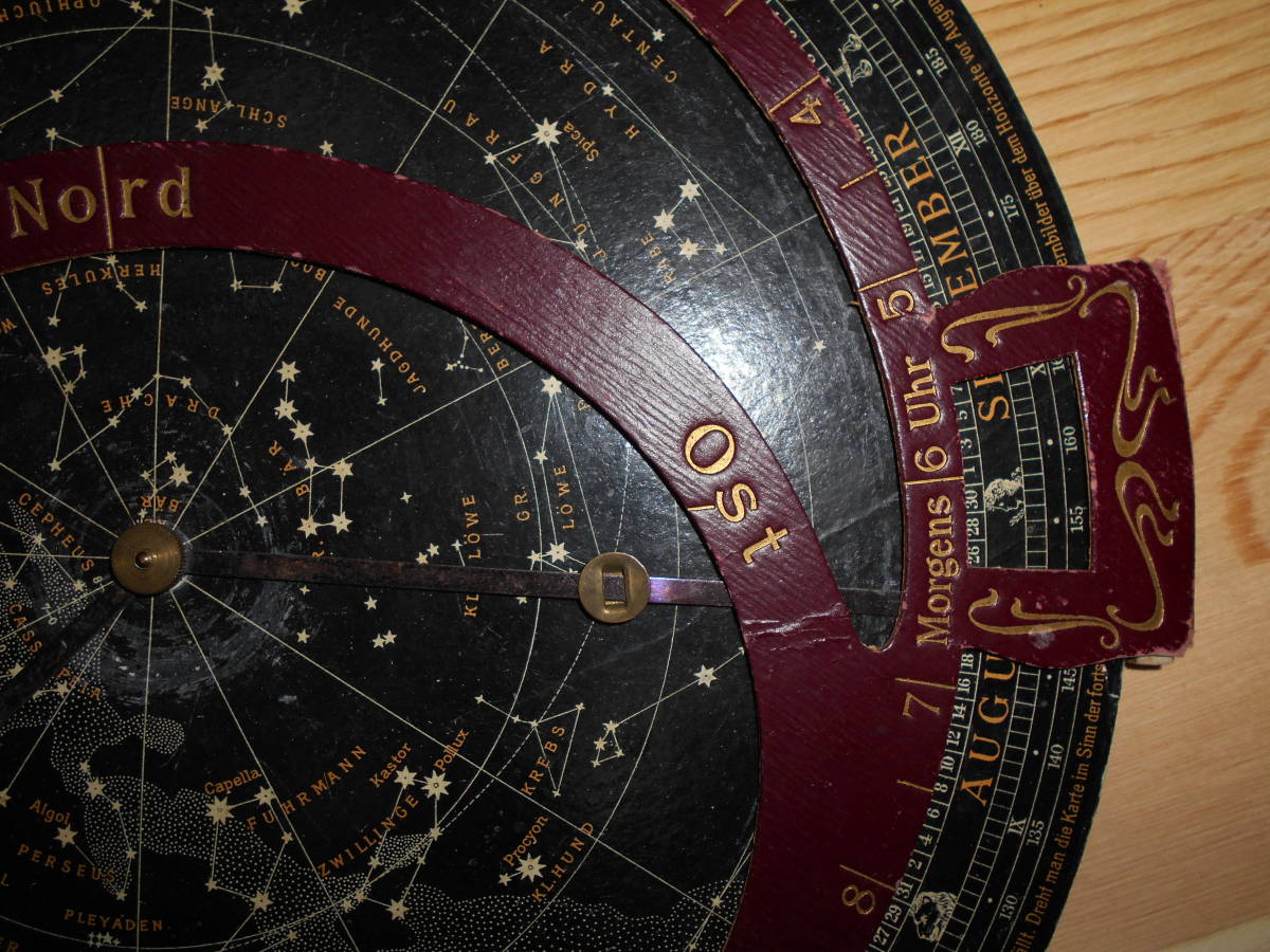 アンティーク、天球図、天文、星座早見盤、、星図、星座図絵1910年『ドイツ星座早見盤解説書付』Star map, Planisphere, Celestial atlas_画像4