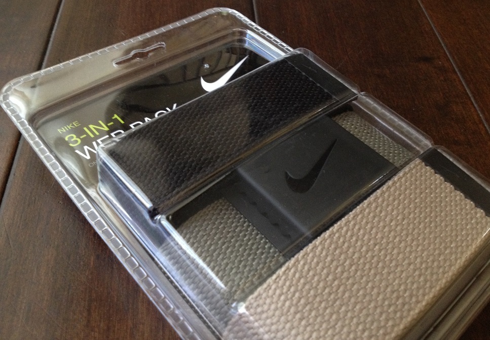 【既決USA】NIKE ・ ナイキ@完売【NIKE】ロゴ入3点セットベルト【NIKE 3 IN 1 Web Pack Belt Set】 Black / Olive / Khaki @@長さ調節可能_画像3