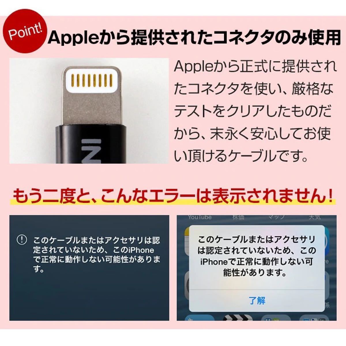 2m×10本まとめ売り iPhone・iPad用 ライトニングケーブル