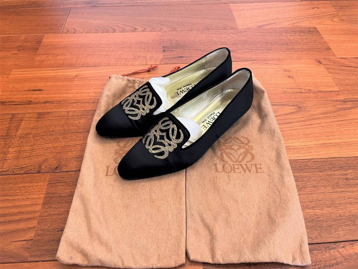 美品>LOEWE ロエベ フラットシューズ ブラウン(size36) 靴 フラット