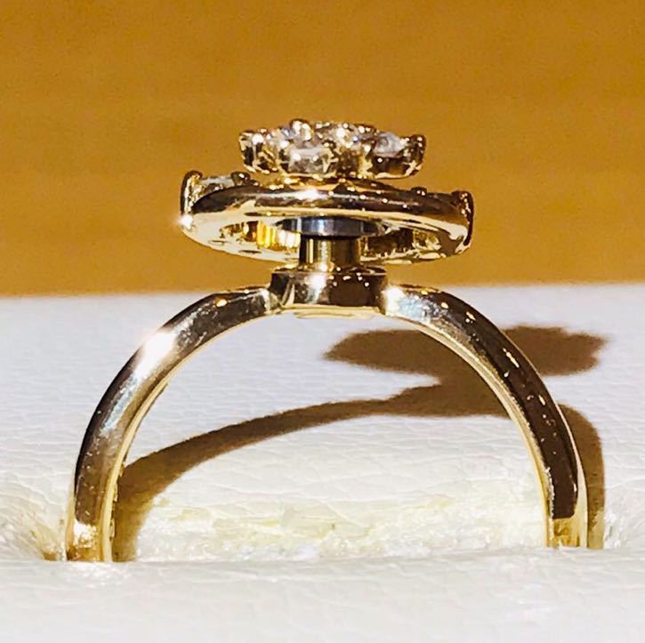 *K18 swing дизайн кольцо с бриллиантом кольцо *
