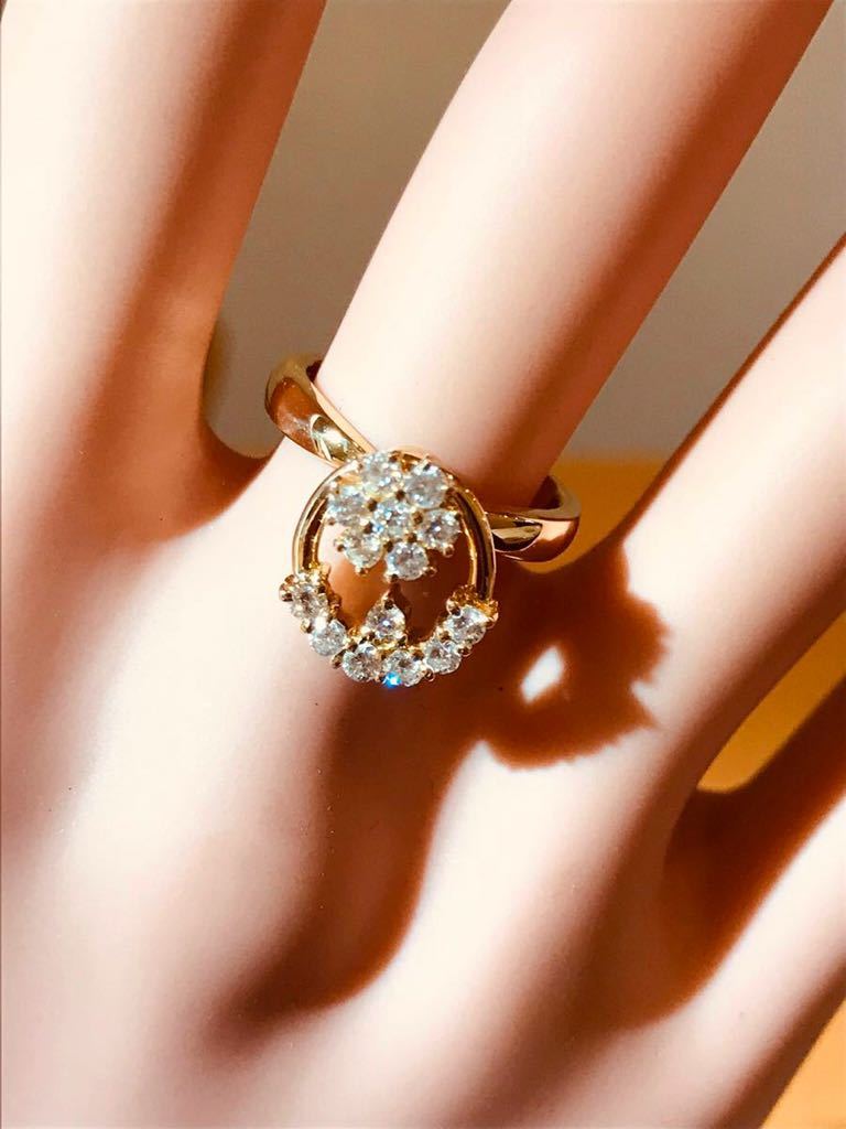*K18 swing дизайн кольцо с бриллиантом кольцо *