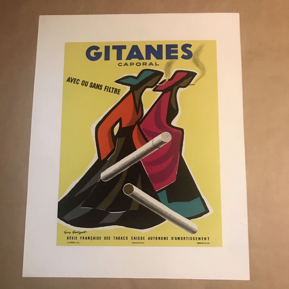 公式】 フランスヴィンテージポスター ギー・ジョルジュ ジターヌ GITANES - 美術、工芸品 - reachahand.org