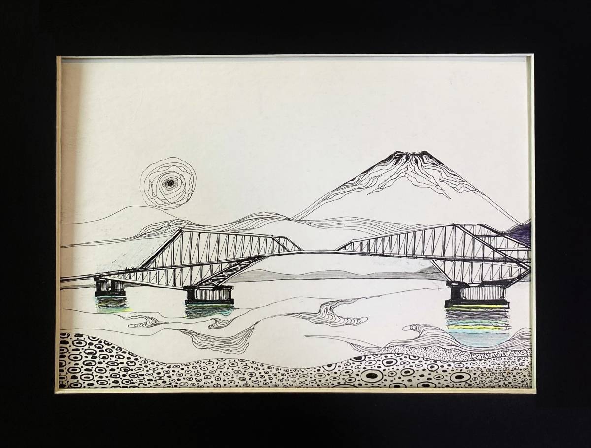 ...[ Tokyo gate Bridge ], autograph .* with autograph, certificate, high class frame attaching, free shipping, Miku -stroke media 