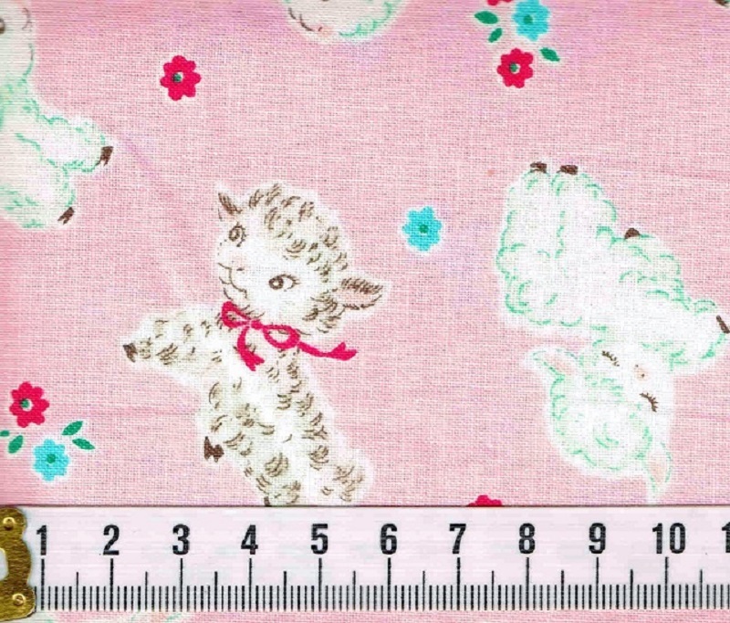 ちょこっと 国産コットン QUILT GATE キルトゲイト アニマル 花 ピンク サイズ約１７．５cm×１１０cm h-120