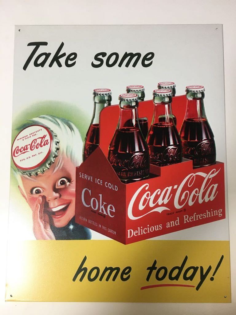★未使用★ブリキ看板 Coca Cola コカ・コーラ アメリカン雑貨　インテリア