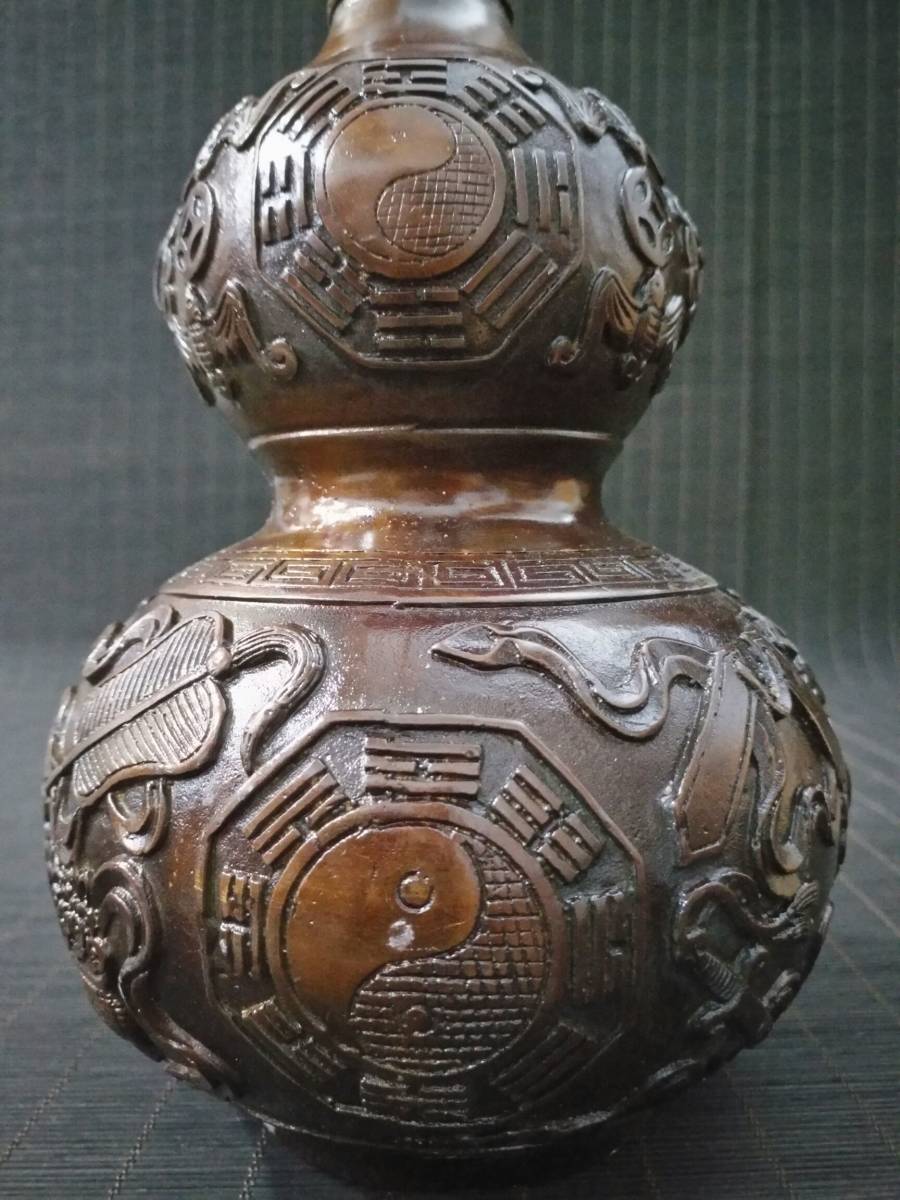 惠】XHR24MH43808 中国古美術 中国骨董 銅製品 【【八卦瓢箪 惠】XHR24MH43808 中国古美術 中国骨董 銅製品 【【八卦瓢箪