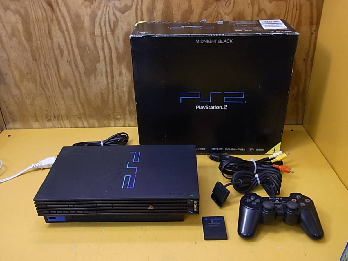 □Yf/591☆ソニー SONY☆プレステ2 PlayStation2 本体☆SCPH-50000☆電源ケーブル/接続ケーブル/コントローラ/メモリーカード付☆動作OK_画像1