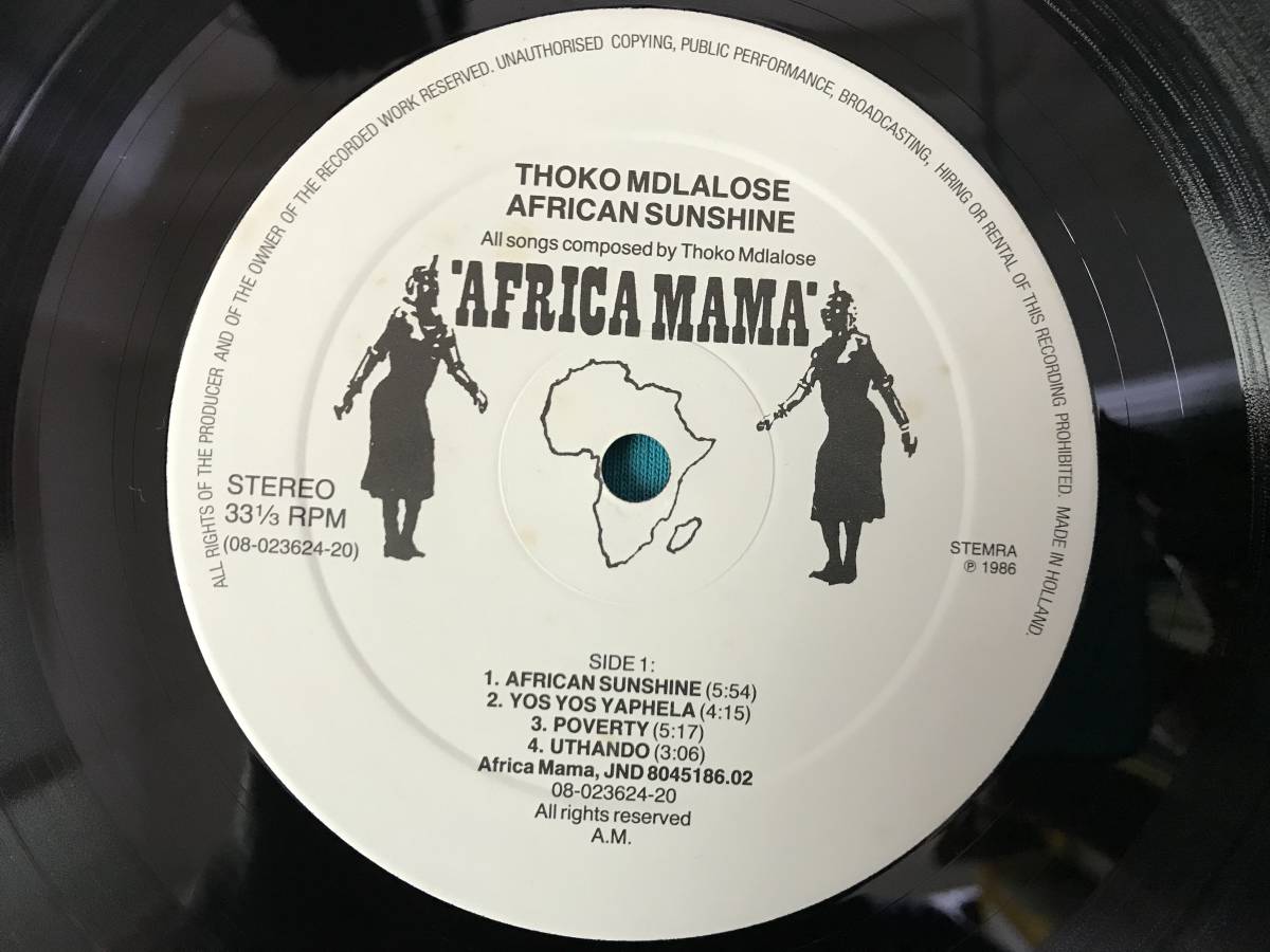 LP*Thoko / African Sunshine HOLLAND оригинал запись JND8045186.02 Голландия производство Afro * disco 