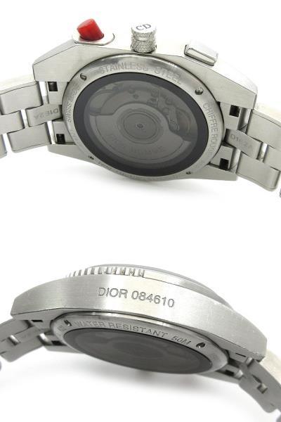 ディオールオム Dior HOMME シフルルージュ CHIFFRE ROUGE A02 自動巻き クロノグラフ デイト 腕時計 CD084610 ブラック 黒文字盤 メンズ_画像4