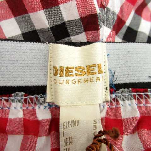 未使用品 ディーゼル DIESEL テーパードパンツ イージーパンツ ロング丈 ギンガムチェック柄 ロゴ S マルチカラー ホワイト 白 /MS8 メンズ_画像5