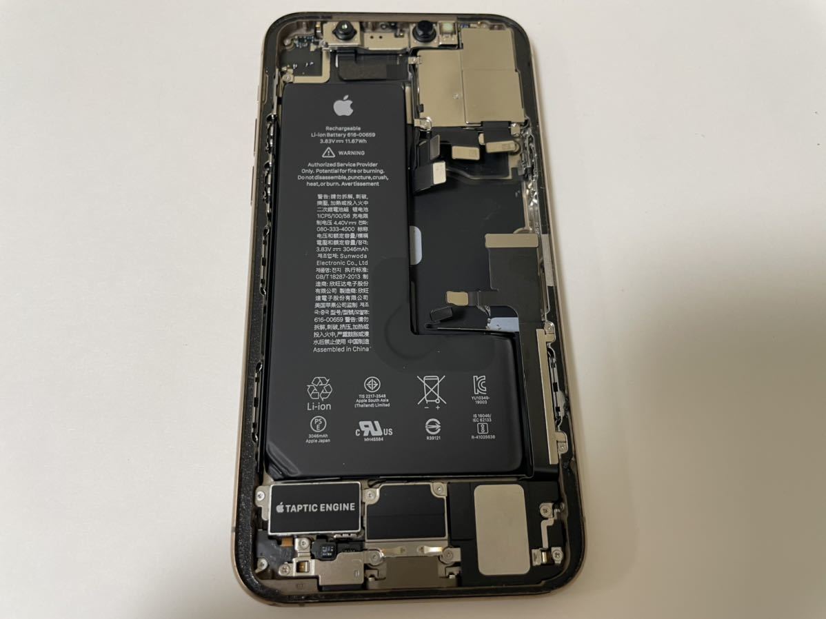 ■美品iPhone11pro 純正バックパネル筐体　ゴールド■_画像2