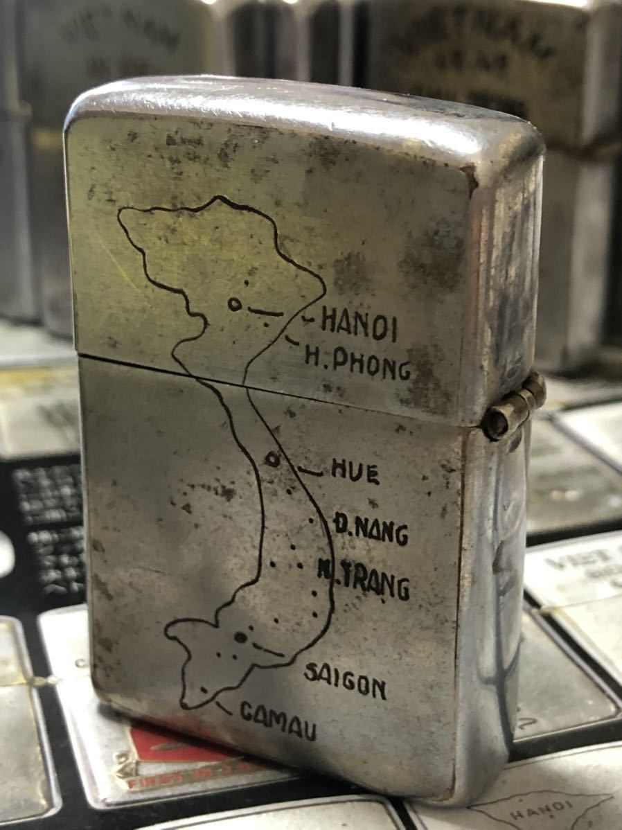 愛用 【ベトナムZIPPO】本物 1968年製ベトナムジッポー「ベトナム地図 