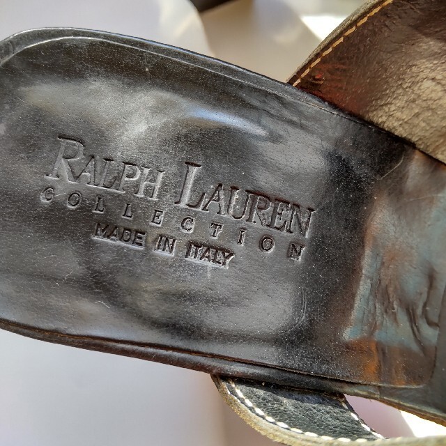 Ralph Lauren　COLLECTIONラルフローレンイタリア製トングサンダル　USED　ブラック中古_画像4