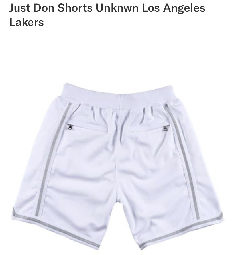 【新品】Just Don Mitchell & Ness UNKNOWN L.A. Lakers Shorts COLOR/STYLE : White SIZE：Medium _画像3