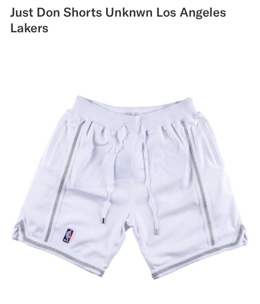 【新品】Just Don Mitchell & Ness UNKNOWN L.A. Lakers Shorts COLOR/STYLE : White SIZE:Medium _画像2