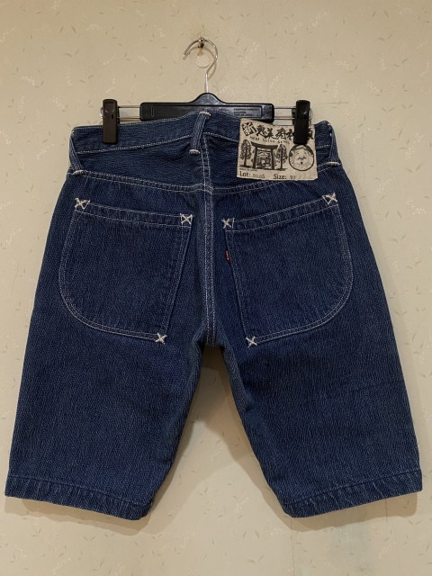 ※新恵美寿神頭 EVISU エヴィス エビス LOT2005 ハーフ ショート デニムパンツ 濃いインディゴ 日本製 32 　　　　 BJBA.H_画像1