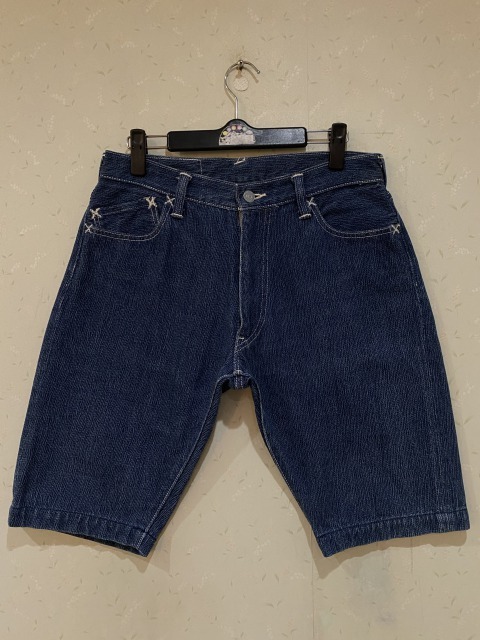 ※新恵美寿神頭 EVISU エヴィス エビス LOT2005 ハーフ ショート デニムパンツ 濃いインディゴ 日本製 32 　　　　 BJBA.H_画像2