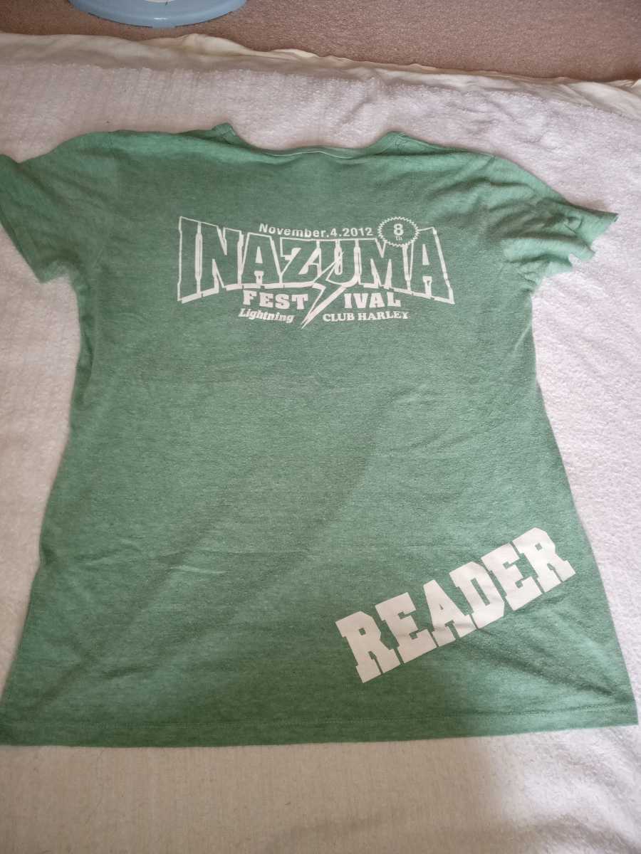 レア　貴重　★　INAZUMA FEST　8th 2012/11/4 Tシャツ　緑　Lightning CLUB HARLEY ★　sizeL　TRUSS SLIM FIT_画像2