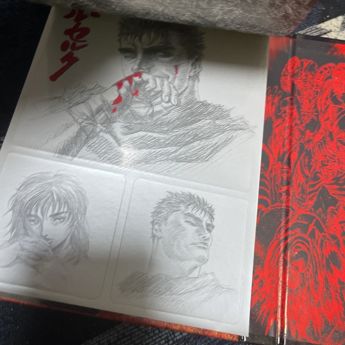  Berserk BERSERK three .. Taro postcard book all 32 sheets sticker book of paintings in print illustration book Guts Griffith Cath ka pack 