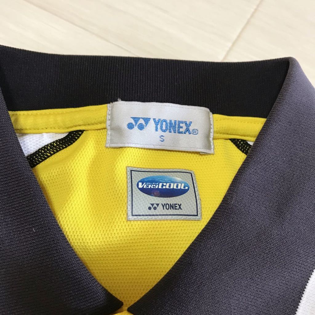 ヨネックス YONEX ポロシャツ　テニスウェア　卓球ウェア　半袖シャツ　ゲームシャツ バドミントン スポーツウェア　イエロー　Sサイズ_画像7