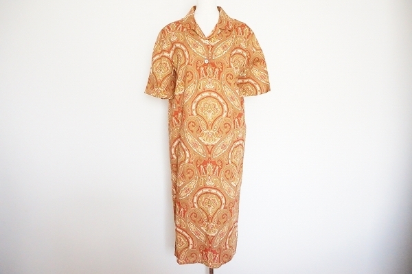 snc エトロ ETRO ワンピース 44 茶系 ペイズリー柄 大きいサイズ 美品
