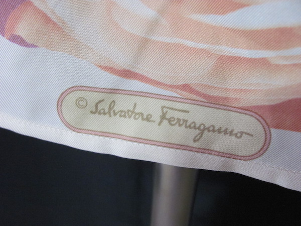 #snc Salvatore * Ferragamo Ferragamo shirt blouse 46 silk Italy made floral print short sleeves large size lady's [645803]