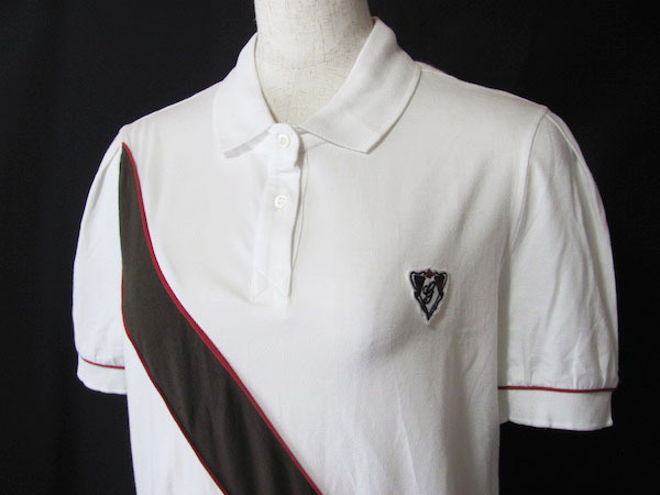 #snc Gucci GUCCI polo-shirt L white Italy made Logo lady's [620327]