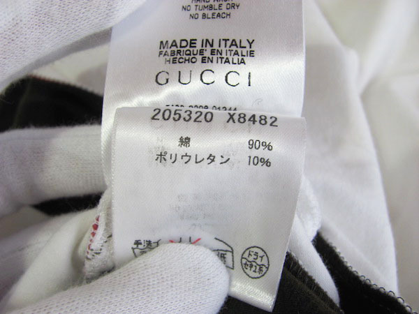 #snc Gucci GUCCI polo-shirt L white Italy made Logo lady's [620327]