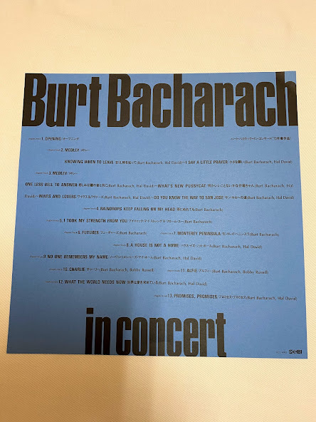 LD『バート・バカラック・イン・コンサート』Burt Bacharach_画像3