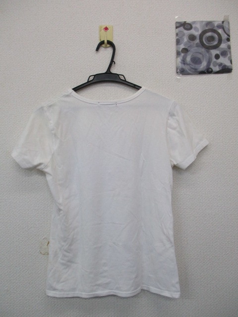 ★cross oneself 半袖Tシャツ ロゴ ラメ入り 白（L）_画像2