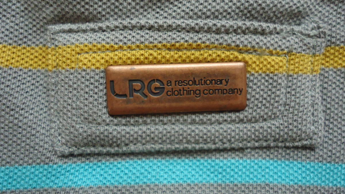 LRG старый модель рубашка-поло с коротким рукавом серый / полоса L 50%off полцены L *a-ru*ji- letter pack почтовый сервис плюс Yupack (.... версия ) анонимность рассылка 