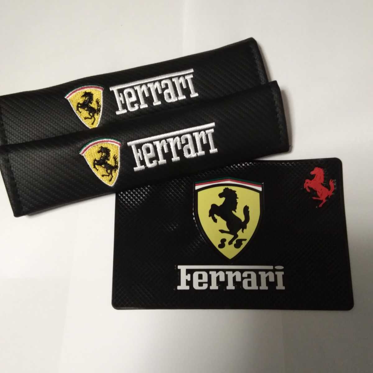 8N Ferrari seat belt cover in car mat set carbon style loose sale equipped 
