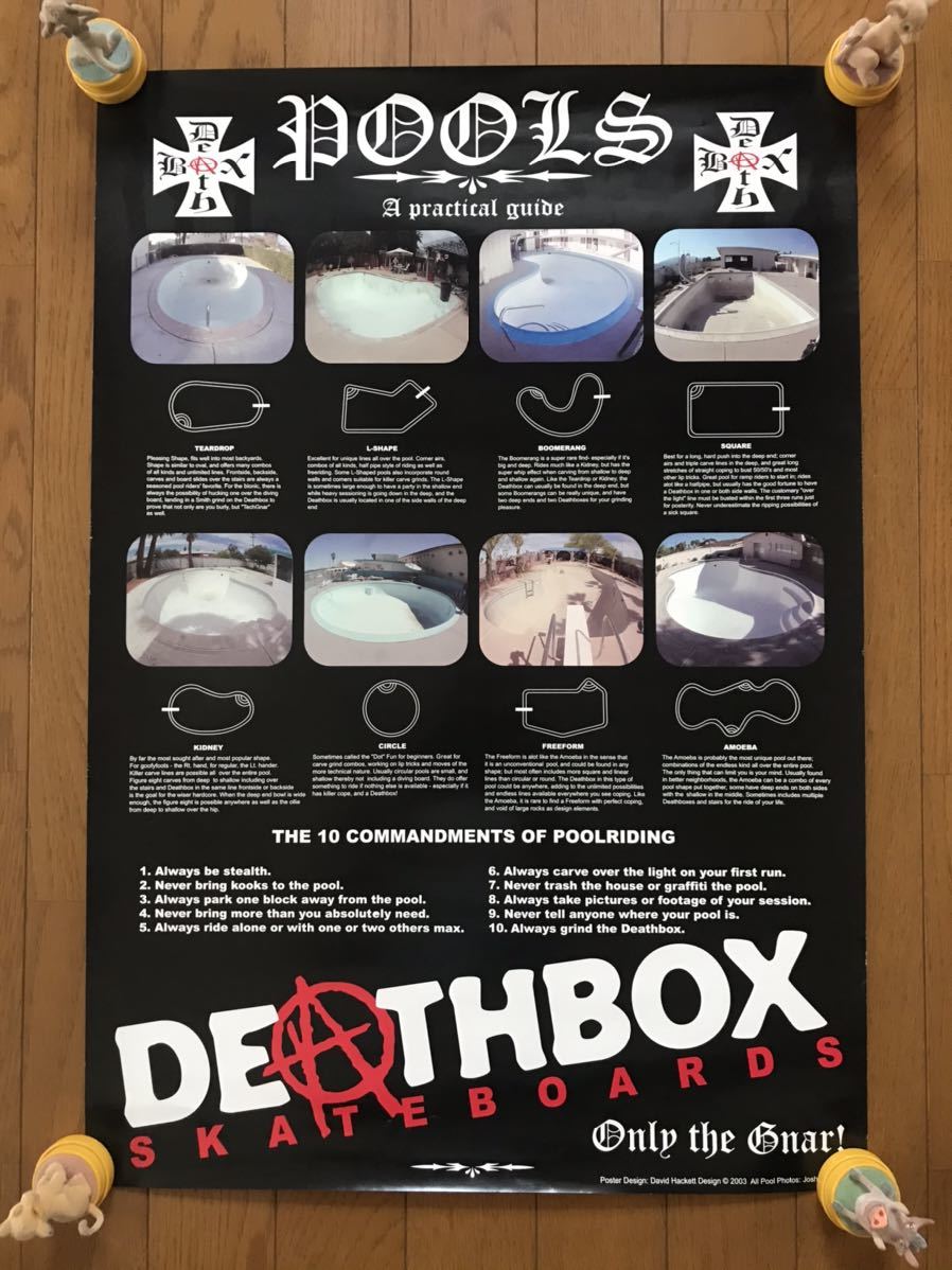 DEATHBOX Skateboards THE DEATHBOX IN A POOL! DAVID HACKETT Design Rare Posterデスボックス スケートボード デビット デザインポスター_画像1