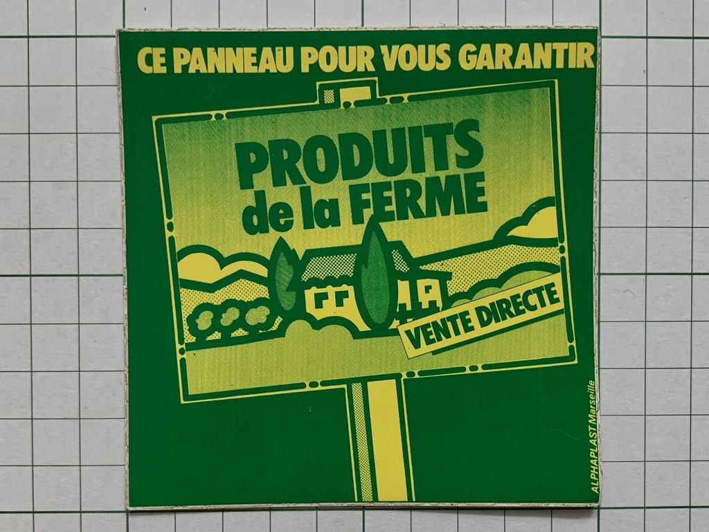 フランス 古いステッカー： PRODUITS de la... デザイン 広告 ビンテージ +Pb_画像1