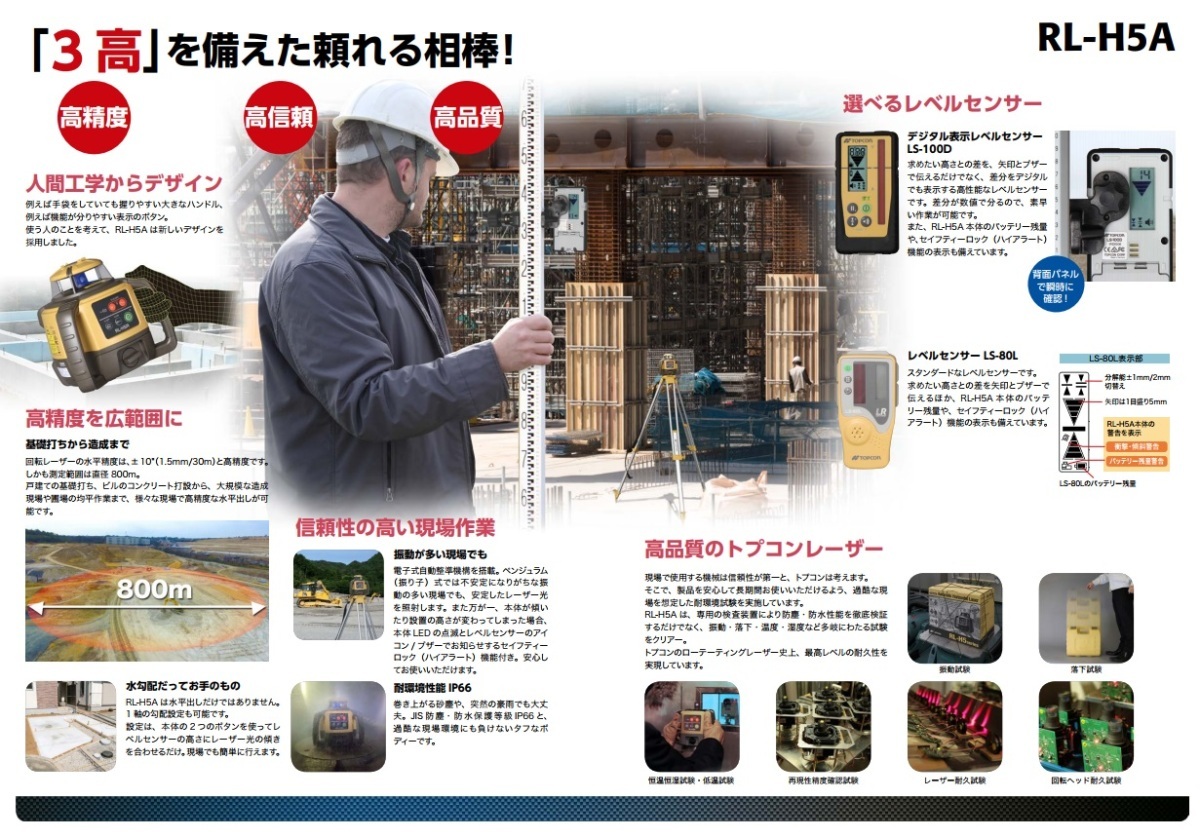 トプコン レベルセンサー LS-100D 受光器 デジタル表示 RL-H5A専用受光