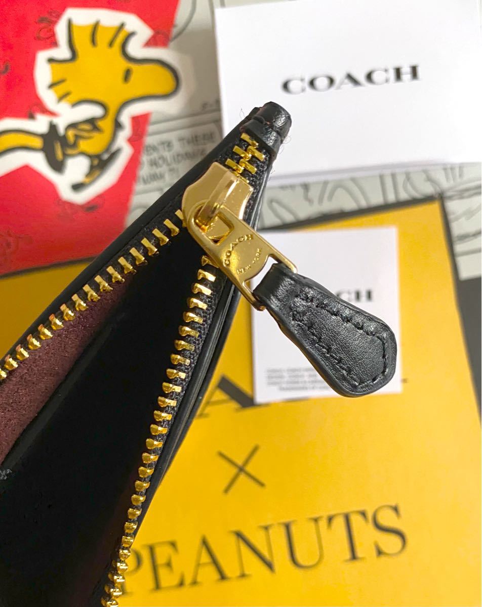 コーチ×スヌーピー coachウッドストック財布パスIDカードコインケース