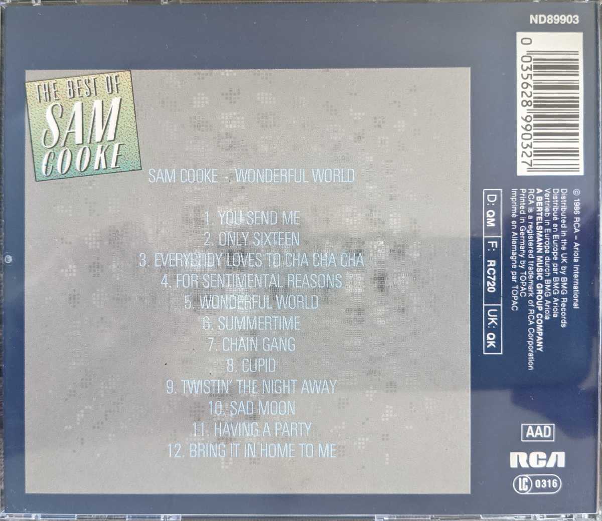 【即決】Y4-6 / Sam Cooke / Wonderful World The Best Of Sam Cooke / ND89903 / 0035628990327 / サム・クック / ワンダフル・ワールド_画像3