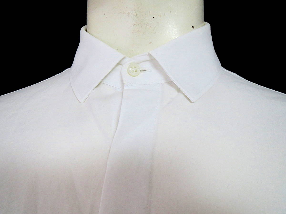 二点落札で送料無料！ N048 NeIL Barrett ニールバレット 長袖 ドレス シャツ 15/38 イタリア製 メンズ トップス 白 ホワイト コットン_画像2