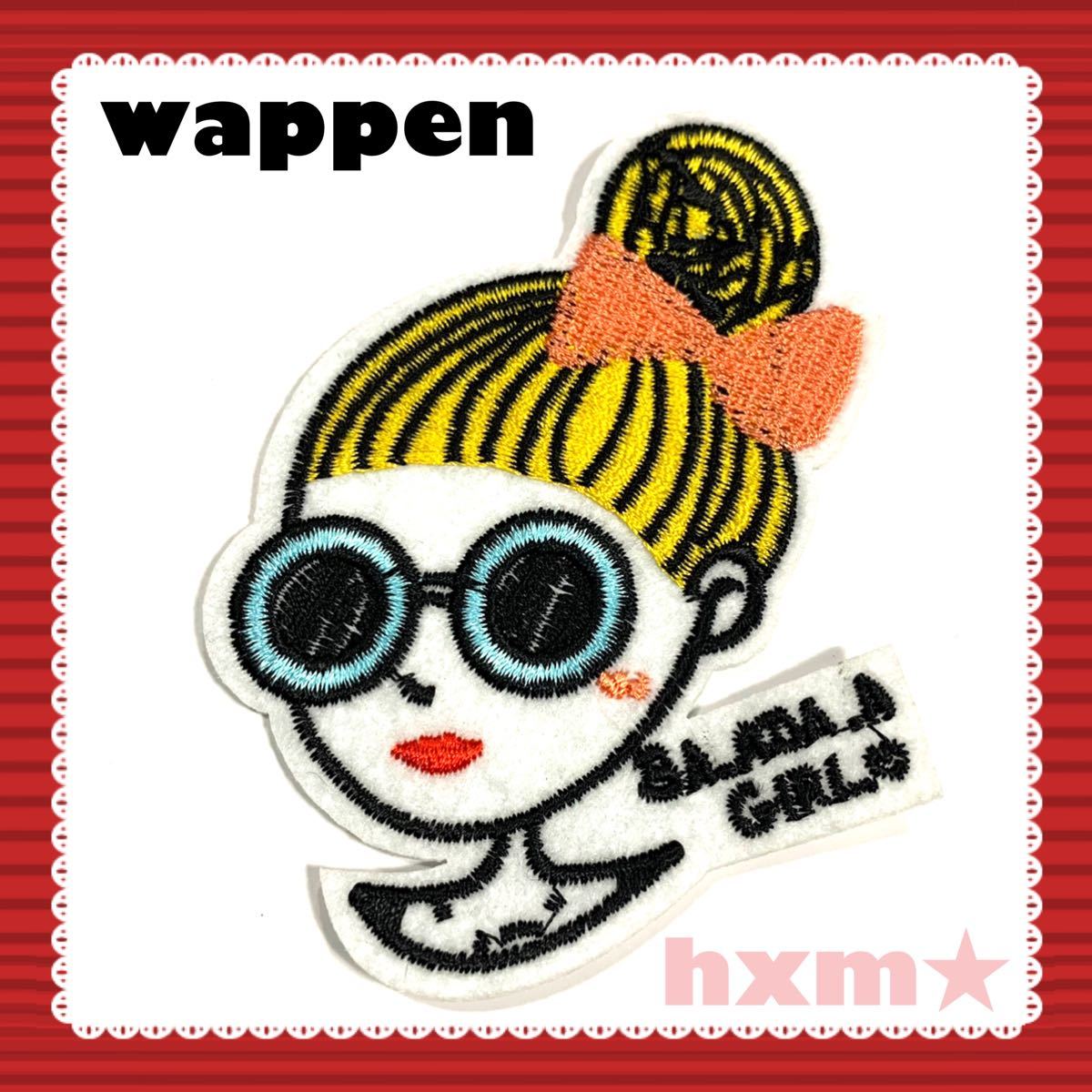 女の子　刺繍アイロンワッペン ワッペン