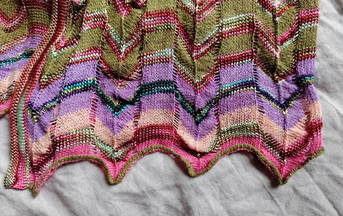 MISSONI ミッソーニ マルチボーダー ニット リネン混 カーディガン 46