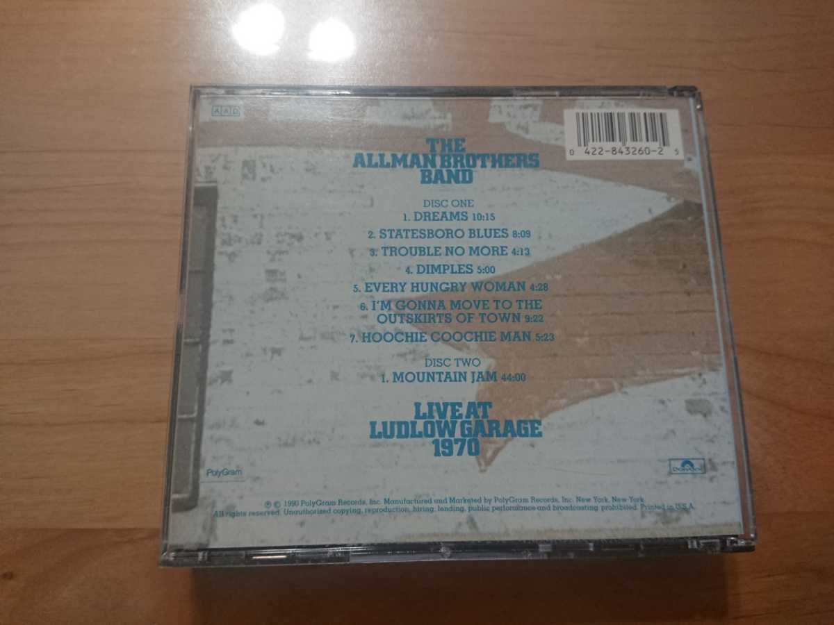 ★オールマン・ブラザーズ・バンド THE ALLMAN BROTHERS BAND ★Live At Ludlow Garage 1970 ★2枚組CD ★中古品