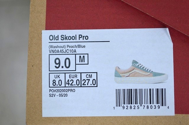 新品未使用 VANS バンズ OLD SKOOL PRO オールドスクール プロ Wachout ピーチ ブルー 税込み12100円 US9 27センチ 送料無料_画像10