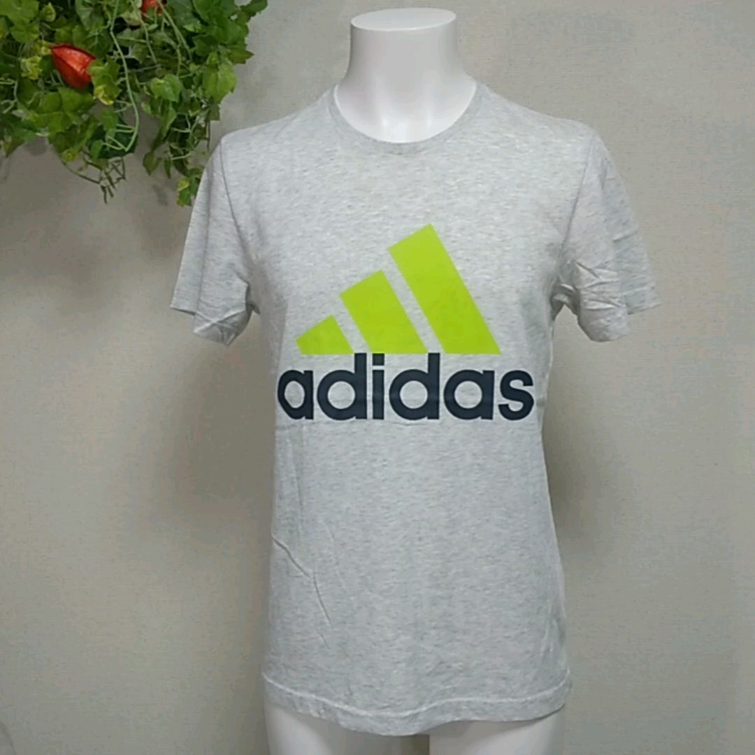 アディダス半袖TシャツS　霜降ライトグレー　綿/ポリエステルのサラっとした肌触りはclimalite adidas