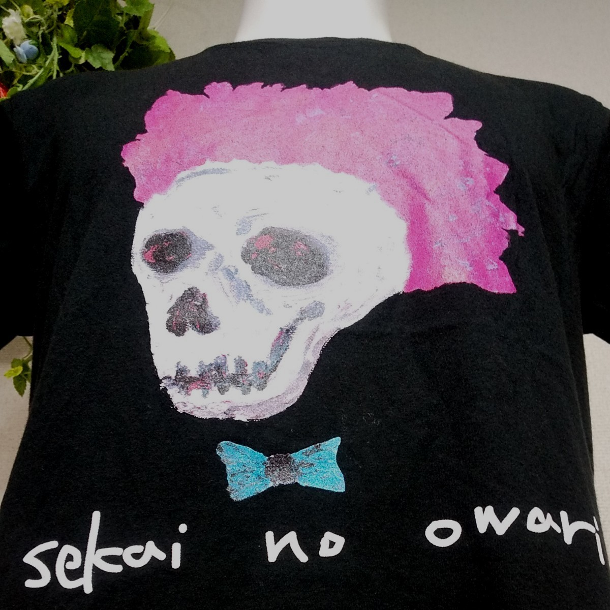 SEKAI NO OWARI半袖TシャツS 黒 ドクロ DJ LOVE painted by SEKAI NO OWARI半袖TシャツS 黒 ドクロ DJ LOVE painted by